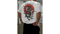 Erkek Tişört Penye Compack Ejder Baskılı Bisiklet Yaka T-shirt - Beyaz Erkek Tişört Penye Compack Ejder Baskılı Bisiklet Yaka T-shirt - Beyaz