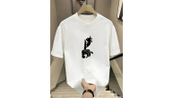 Kadın T-Shirt Bisiklet Yaka Kısa kol Baskılı tişört - Beyaz Kadın T-Shirt Bisiklet Yaka Kısa kol Baskılı tişört - Beyaz