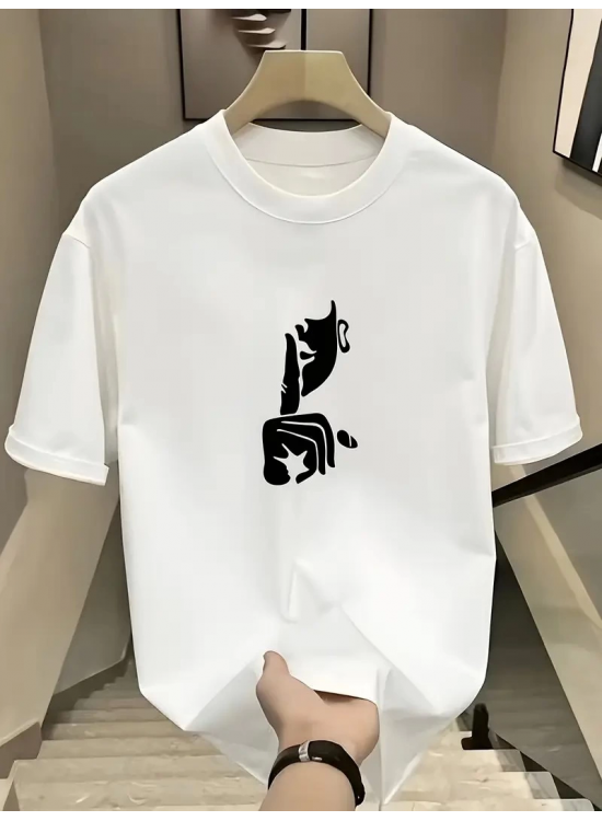 Kadın T-Shirt Bisiklet Yaka Kısa kol Baskılı tişört - Beyaz Kadın T-Shirt Bisiklet Yaka Kısa kol Baskılı tişört - Beyaz