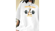 Kadın T-Shirt Ördek Baskılı Bisiklet Yaka Kısa kol Tişört - Beyaz Kadın T-Shirt Ördek Baskılı Bisiklet Yaka Kısa kol Tişört - Beyaz