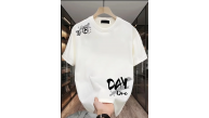 Kadın Kısa Kol Yazlık Tişört Bisiklet Yaka Baskılı Oversize T-Shirt - Beyaz Kadın Kısa Kol Yazlık Tişört Bisiklet Yaka Baskılı Oversize T-Shirt - Beyaz