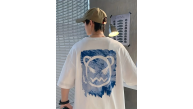 Erkek Tişört Bisiklet Yaka Kore sevimli ayı baskı Kısa Kol T-Shirt - Beyaz Erkek Tişört Bisiklet Yaka Kore sevimli ayı baskı Kısa Kol T-Shirt - Beyaz