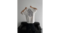 Erkek Ön ve Arka Baskılı T-Shirt Kısa Kol Bisiklet Yaka Regular Fit Tişört - Beyaz Erkek Ön ve Arka Baskılı T-Shirt Kısa Kol Bisiklet Yaka Regular Fit Tişört - Beyaz