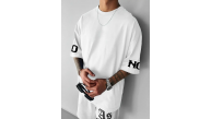 ERKEK T-Shirt No Risk No Story Baskılı Bisiklet Yaka Tişört - Beyaz ERKEK T-Shirt No Risk No Story Baskılı Bisiklet Yaka Tişört - Beyaz