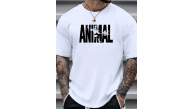 Erkek ANIMAL Baskılı Tişört Bisiklet YakaYazlık T-shirt - Beyaz Erkek ANIMAL Baskılı Tişört Bisiklet YakaYazlık T-shirt - Beyaz