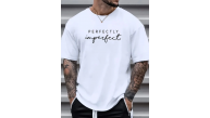Erkek PERFECTLY Baskılı Tişört Bisiklet yaka yazlık Kısa Kol t-shirt - Beyaz Erkek PERFECTLY Baskılı Tişört Bisiklet yaka yazlık Kısa Kol t-shirt - Beyaz