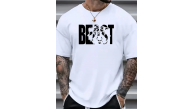 Erkek Baskılı Tişört Kısa Kol Bisiklet Yaka Oversize T-Shirt - Beyaz Erkek Baskılı Tişört Kısa Kol Bisiklet Yaka Oversize T-Shirt - Beyaz