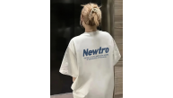 Kadın Tişört Newtro Baskılı Oversize Bisiklet Yaka T-shirt - Beyaz Kadın Tişört Newtro Baskılı Oversize Bisiklet Yaka T-shirt - Beyaz