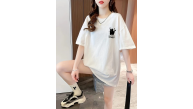 Kadın Tişört Penye Compack Tatlı Kedi Baskılı Bisiklet Yaka T-shirt - Beyaz Kadın Tişört Penye Compack Tatlı Kedi Baskılı Bisiklet Yaka T-shirt - Beyaz