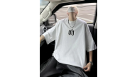 Erkek Kısa Kol Yazlık Tişört Bisiklet Yaka Baskılı Oversize T-Shirt - Beyaz Erkek Kısa Kol Yazlık Tişört Bisiklet Yaka Baskılı Oversize T-Shirt - Beyaz