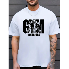 Erkek Baskılı Tişört Kısa Kol Bisiklet Yaka Regular fit Rahat kalıp T-Shirt - Beyaz
