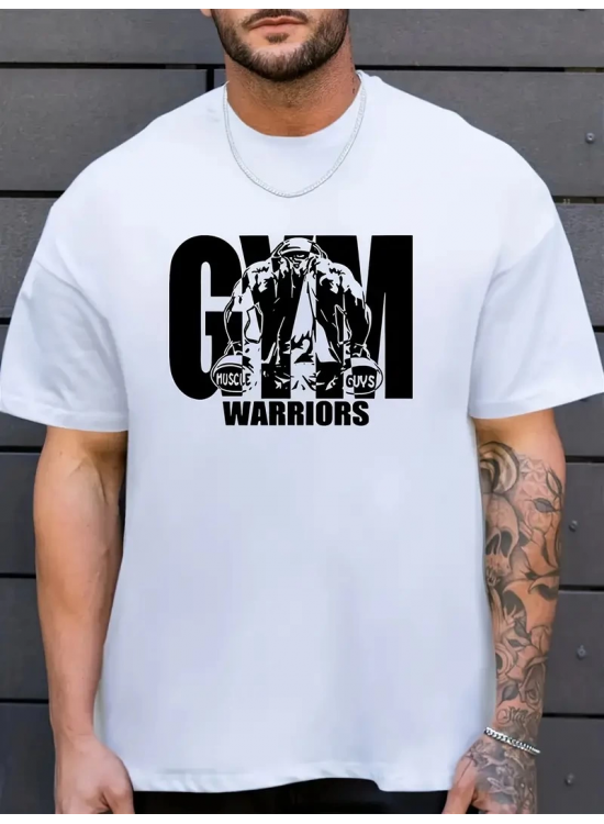 Erkek Baskılı Tişört Kısa Kol Bisiklet Yaka Regular fit Rahat kalıp T-Shirt - Beyaz Erkek Baskılı Tişört Kısa Kol Bisiklet Yaka Regular fit Rahat kalıp T-Shirt - Beyaz