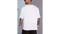 Erkek Baskılı Tişört Kısa Kol Bisiklet Yaka Oversize T-Shirt - Beyaz Erkek Baskılı Tişört Kısa Kol Bisiklet Yaka Oversize T-Shirt - Beyaz