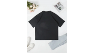 Kadın T-Shirt Ördek Baskılı Bisiklet Yakalı Kısa kol Tişört - Siyah Kadın T-Shirt Ördek Baskılı Bisiklet Yakalı Kısa kol Tişört - Siyah