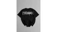 Erkek Ön ve Arka Baskılı T-Shirt Kısa Kol Bisiklet Yaka Regular Fit Tişört - Siyah Erkek Ön ve Arka Baskılı T-Shirt Kısa Kol Bisiklet Yaka Regular Fit Tişört - Siyah