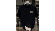 Erkek Kısa Kol Yazlık Tişört Bisiklet Yaka Baskılı Oversize T-Shirt - Siyah Erkek Kısa Kol Yazlık Tişört Bisiklet Yaka Baskılı Oversize T-Shirt - Siyah