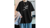 Erkek Kısa Kol Yazlık Tişört Bisiklet Yaka Baskılı Oversize T-Shirt - Siyah Erkek Kısa Kol Yazlık Tişört Bisiklet Yaka Baskılı Oversize T-Shirt - Siyah