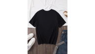 Kadın Kısa Kol Yazlık Tişört Bisiklet Yaka Baskılı Oversize T-Shirt - Siyah Kadın Kısa Kol Yazlık Tişört Bisiklet Yaka Baskılı Oversize T-Shirt - Siyah
