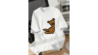 Kadın Tişört Bisiklet yaka Ayı Baskılı yazlık Kısa Kol T-shirt - Beyaz Kadın Tişört Bisiklet yaka Ayı Baskılı yazlık Kısa Kol T-shirt - Beyaz