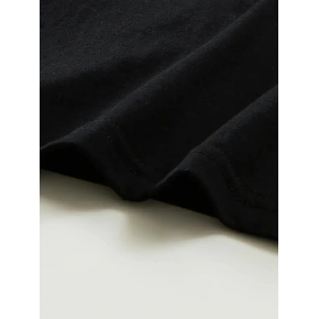 Kadın Tişört Bisiklet yaka kısa kol Eğlenceli Karikatür T-shirt - Siyah