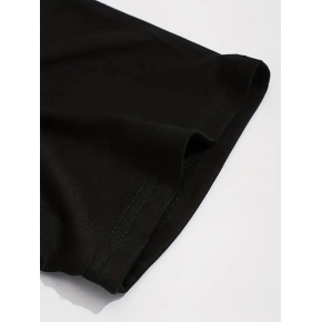 Erkek Baskılı Tişört Kısa Kol Bisiklet Yaka Regular fit Rahat kalıp T-Shirt - Siyah