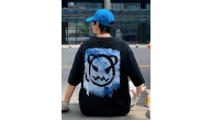 ERKEK  Tişört Bisiklet Yaka Kore tarzı baskı Kısa Kol t-shirt - Siyah