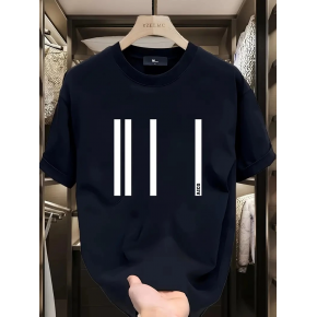 Kadın Kısa Kol Yazlık Tişört Bisiklet Yaka Baskılı Oversize T-Shirt - Siyah