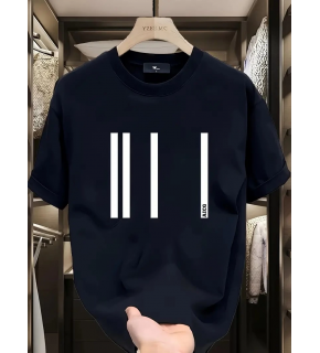 Kadın Kısa Kol Yazlık Tişört Bisiklet Yaka Baskılı Oversize T-Shirt - Siyah