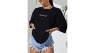 Kadın T-shirt Penye Compack Classical Baskılı Kısa kol Tişört - Siyah Kadın T-shirt Penye Compack Classical Baskılı Kısa kol Tişört - Siyah