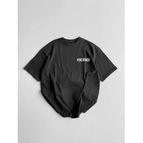 Erkek Ön ve Arka Baskılı T-Shirt Kısa Kol Bisiklet Yaka Regular Fit Tişört -  Siyah