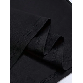 Erkek Kısa Kol Yazlık Tişört Bisiklet Yaka Baskılı Oversize T-Shirt - Siyah