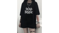 Kadın T-shirt Bisiklet Yaka Oversize Kısa Kollu Tişört - Siyah Kadın T-shirt Bisiklet Yaka Oversize Kısa Kollu Tişört - Siyah