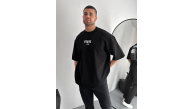 Erkek Ön ve Arka Baskılı T-Shirt Kısa Kol Bisiklet Yaka Regular Fit Tişört - Siyah Erkek Ön ve Arka Baskılı T-Shirt Kısa Kol Bisiklet Yaka Regular Fit Tişört - Siyah