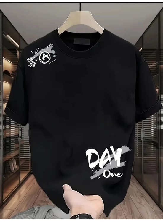 Kadın Kısa Kol Yazlık Tişört Bisiklet Yaka Baskılı Oversize T-Shirt - Siyah Kadın Kısa Kol Yazlık Tişört Bisiklet Yaka Baskılı Oversize T-Shirt - Siyah