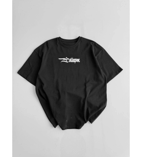 Erkek Ön ve Arka Baskılı T-Shirt Kısa Kol Bisiklet Yaka Regular Fit Tişört - Siyah