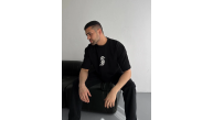Erkek Ön ve Arka Baskılı T-Shirt Kısa Kol Bisiklet Yaka Regular Fit Tişört - Siyah Erkek Ön ve Arka Baskılı T-Shirt Kısa Kol Bisiklet Yaka Regular Fit Tişört - Siyah