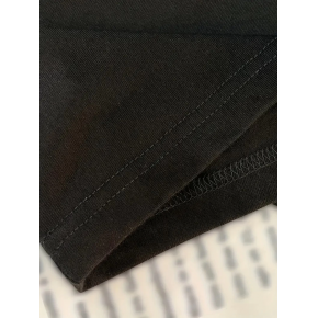 Kadın Kısa Kol Yazlık Tişört Bisiklet Yaka Baskılı Oversize T-Shirt - Siyah