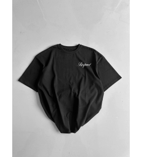 Erkek Baskılı T-Shirt Kısa Kol Bisiklet Yaka Regular Fit Yazlık Tişört - Siyah
