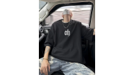 Erkek Kısa Kol Yazlık Tişört Bisiklet Yaka Baskılı Oversize T-Shirt - Siyah Erkek Kısa Kol Yazlık Tişört Bisiklet Yaka Baskılı Oversize T-Shirt - Siyah