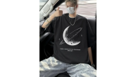 Erkek Baskılı Tişört Kısa Kol Bisiklet Yaka Oversize T-Shirt - - Siyah Erkek Baskılı Tişört Kısa Kol Bisiklet Yaka Oversize T-Shirt - - Siyah