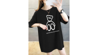Kadın Tişört Penye Compack Baskılı Oversize Bisiklet Yaka T-shirt - Siyah Kadın Tişört Penye Compack Baskılı Oversize Bisiklet Yaka T-shirt - Siyah