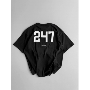 Erkek Ön ve Arka Baskılı T-Shirt Kısa Kol Bisiklet Yaka Regular Fit Tişört -  Siyah