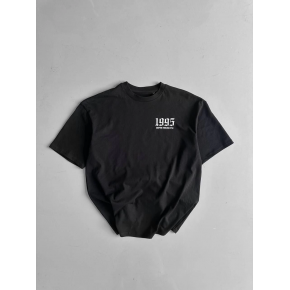 Erkek Baskılı T-Shirt Kısa Kol Bisiklet Yaka Regular Fit Yazlık Tişört - Siyah