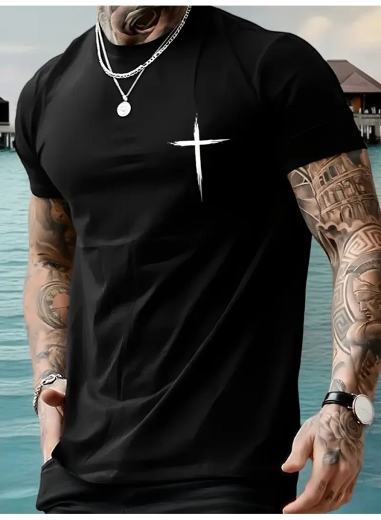 Erkek Kısa Kol Yazlık Tişört Bisiklet Yaka Baskılı Oversize T-Shirt - Siyah Erkek Kısa Kol Yazlık Tişört Bisiklet Yaka Baskılı Oversize T-Shirt - Siyah