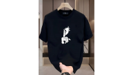 Kadın T-Shirt Bisiklet Yaka Kısa kol Baskılı Tişört - Siyah Kadın T-Shirt Bisiklet Yaka Kısa kol Baskılı Tişört - Siyah