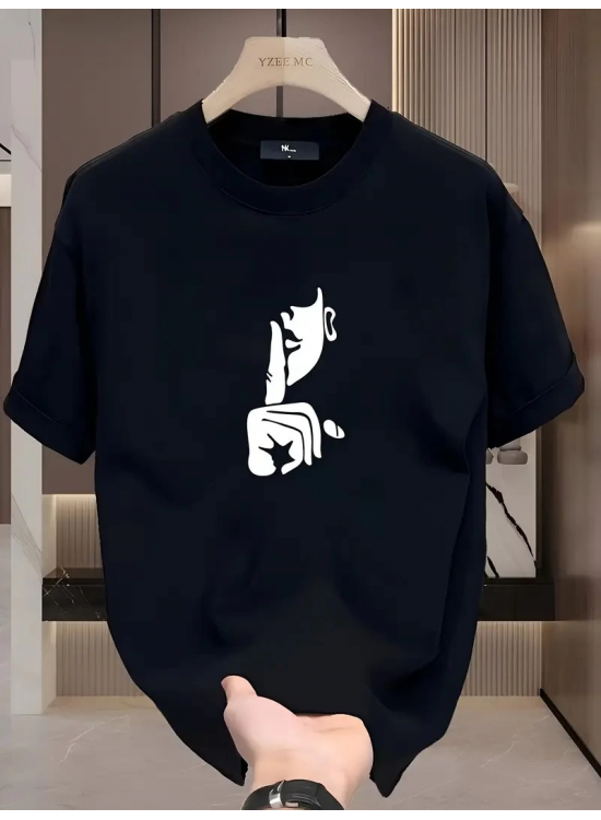 Kadın T-Shirt Bisiklet Yaka Kısa kol Baskılı Tişört - Siyah Kadın T-Shirt Bisiklet Yaka Kısa kol Baskılı Tişört - Siyah