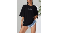 Kadın T-shirt Penye Compack Classical Baskılı Kısa kol Tişört - Siyah Kadın T-shirt Penye Compack Classical Baskılı Kısa kol Tişört - Siyah