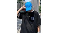 ERKEK  Tişört Bisiklet Yaka Kore tarzı baskı Kısa Kol t-shirt - Siyah