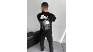 Erkek Ön ve Arka Baskılı T-Shirt Kısa Kol Bisiklet Yaka Regular Fit Tişört - Siyah Erkek Ön ve Arka Baskılı T-Shirt Kısa Kol Bisiklet Yaka Regular Fit Tişört - Siyah