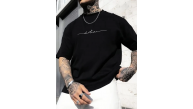Erkek Baskılı T-Shirt Kısa Kol Bisiklet Yaka Regular Fit Yazlık Tişört - Siyah Erkek Baskılı T-Shirt Kısa Kol Bisiklet Yaka Regular Fit Yazlık Tişört - Siyah
